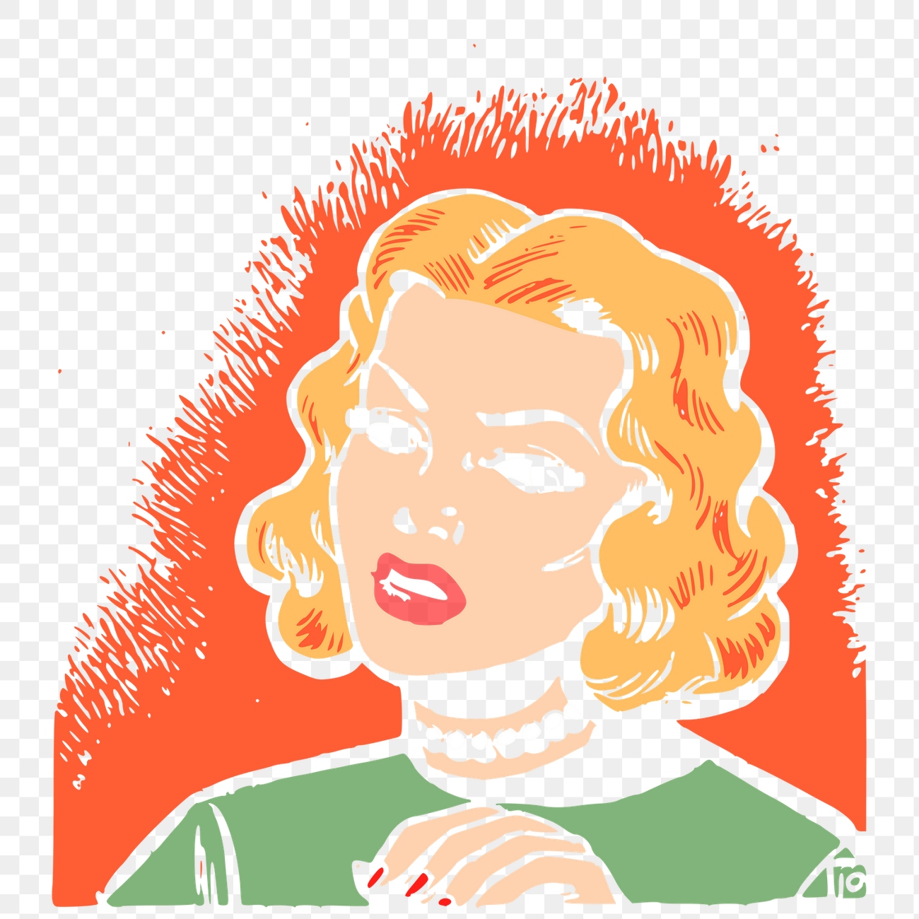 Angry woman png sticker cartoon